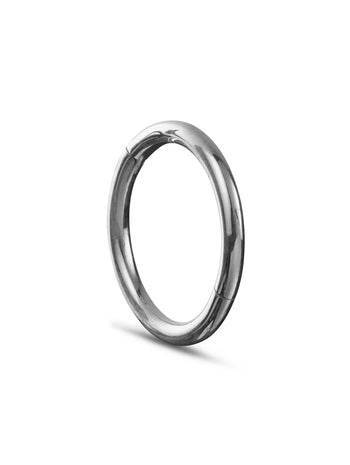 8mm White Gold Clicker Single Hoop Earring