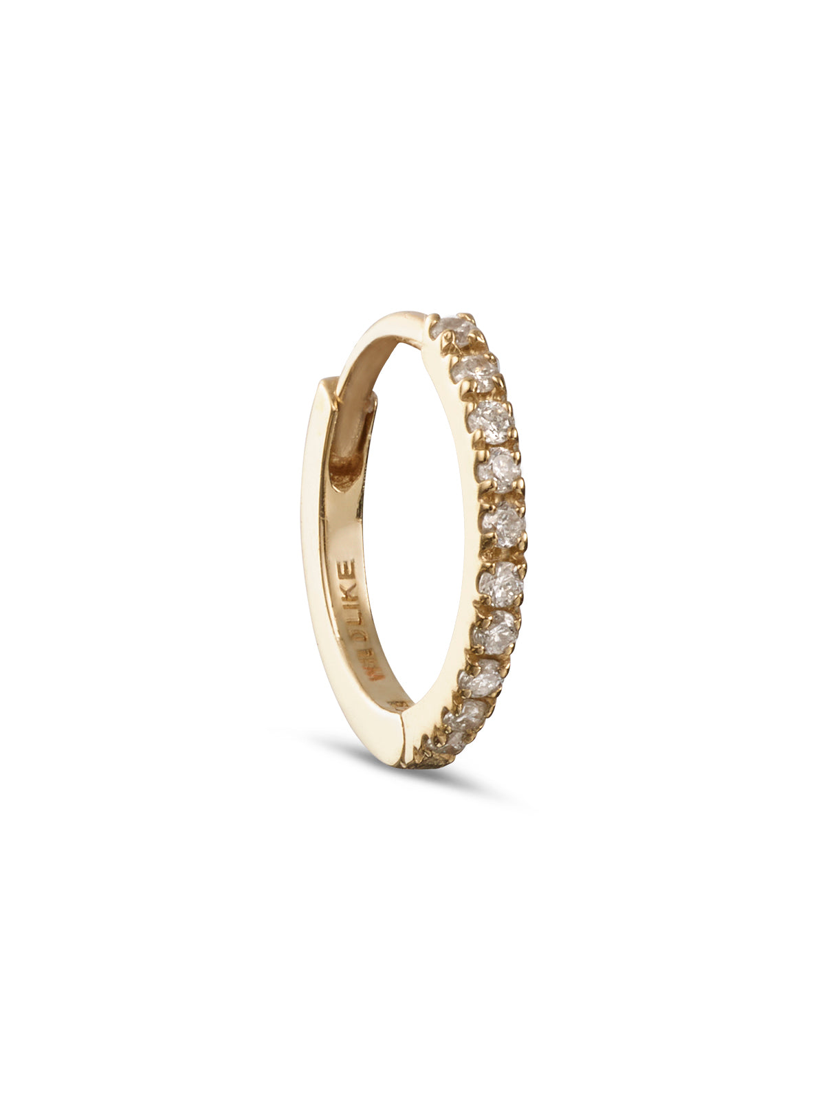 6.5mm Diamond Pavè Yellow Gold Hoop