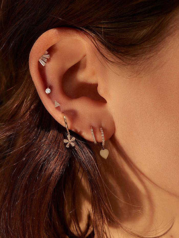 2.5mm Diamond Yellow Gold Stud