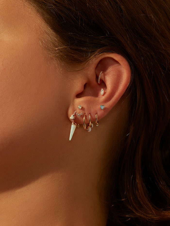 Opal Marquise Yellow Gold Stud