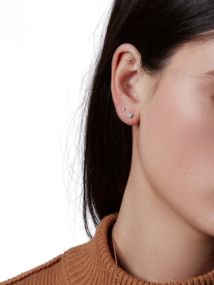 1.5mm Teeny Diamond White Gold Single Stud Earring