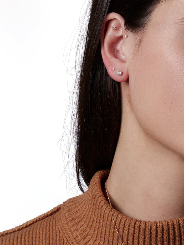 3.5mm Diamond Yellow Gold Stud