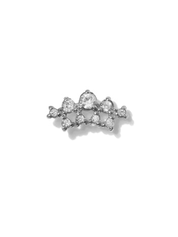 Diamond Empress Pin White Gold Stud