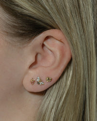 Bumble Bee Yellow Gold Stud