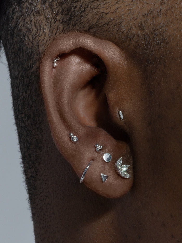 5mm White Gold Bar Stud