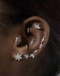 Five Diamond Baguette White Gold Stud