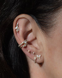 6.5mm Opal Yellow Gold Single Clicker Hoop